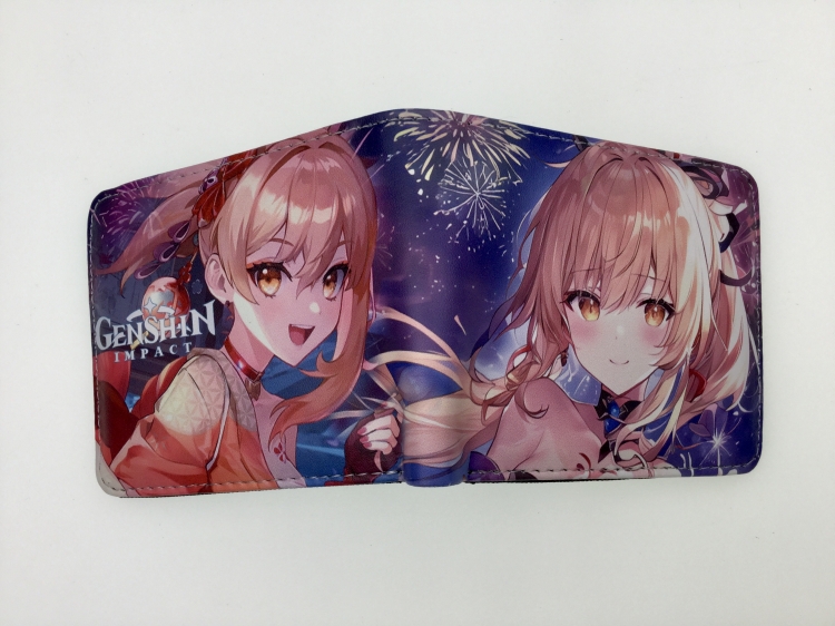 Genshin Impact Anime Short card bag wallet 11X9.5CM B1461