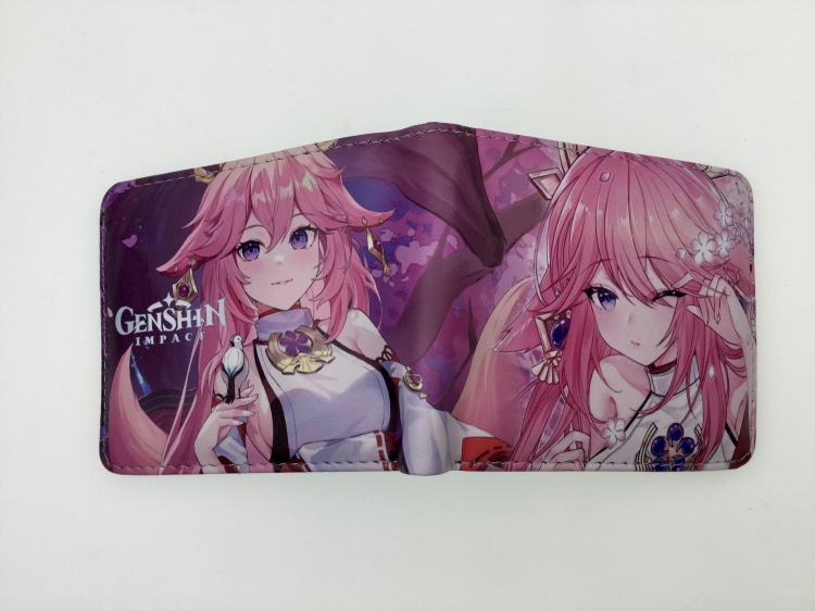 Genshin Impact Anime Short card bag wallet 11X9.5CM B1427