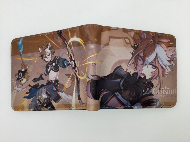 Genshin Impact Anime Short card bag wallet 11X9.5CM B1459