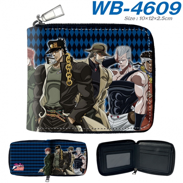 JoJos Bizarre Adventure Anime color short full zip folding wallet 10x12x2.5cm WB-4609A