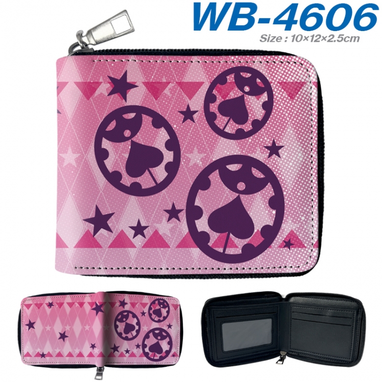 JoJos Bizarre Adventure Anime color short full zip folding wallet 10x12x2.5cm WB-4606A