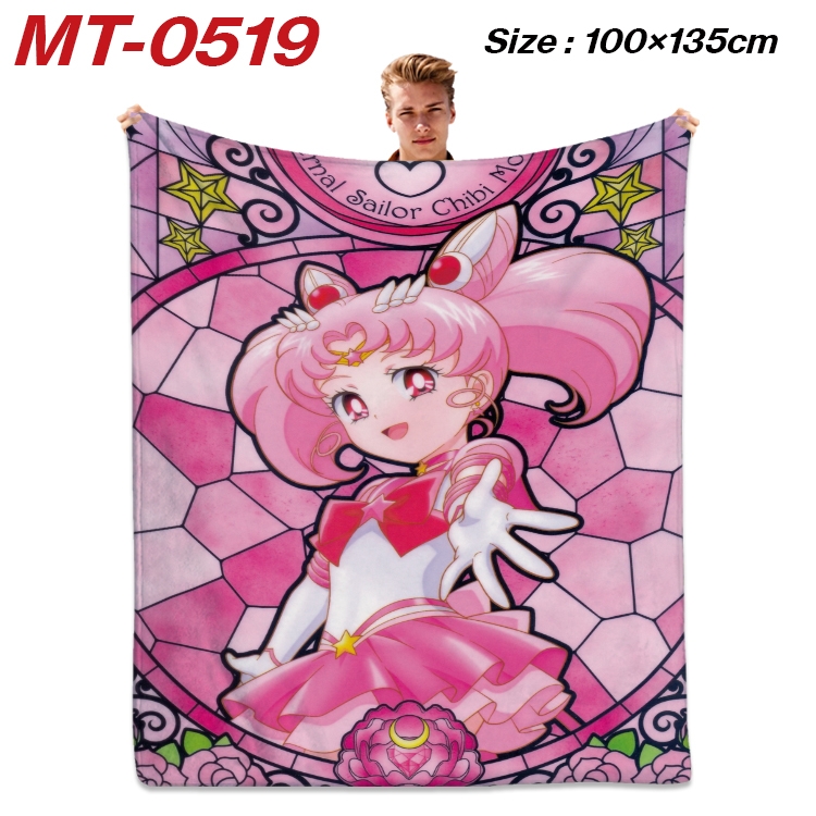 sailormoon  Anime flannel blanket air conditioner quilt double-sided printing 100x135cm MT-0519
