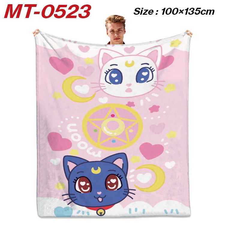 sailormoon  Anime flannel blanket air conditioner quilt double-sided printing 100x135cm MT-0523