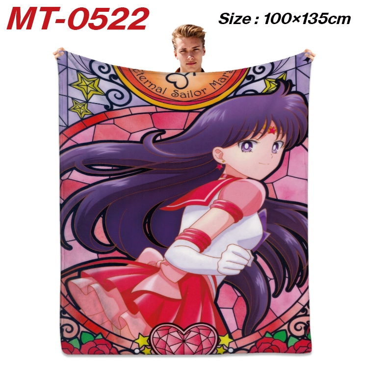 sailormoon  Anime flannel blanket air conditioner quilt double-sided printing 100x135cm MT-0522