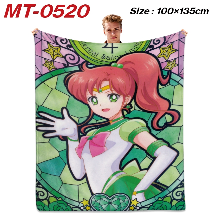 sailormoon  Anime flannel blanket air conditioner quilt double-sided printing 100x135cm MT-0520