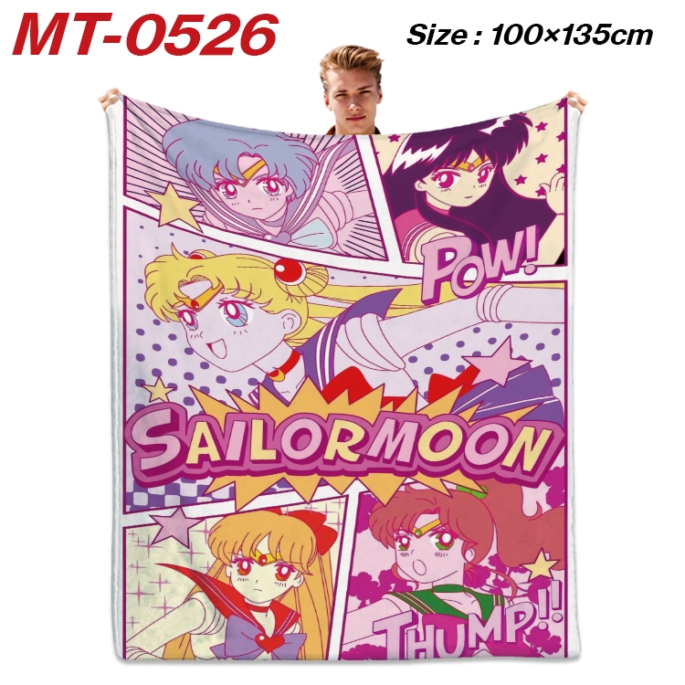 sailormoon  Anime flannel blanket air conditioner quilt double-sided printing 100x135cm MT-0526