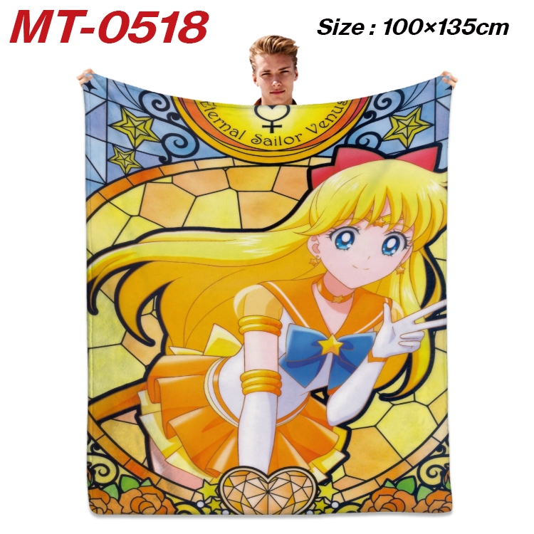 sailormoon  Anime flannel blanket air conditioner quilt double-sided printing 100x135cm MT-0518