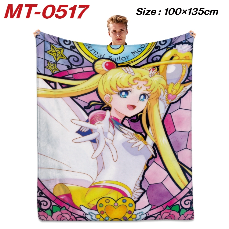 sailormoon  Anime flannel blanket air conditioner quilt double-sided printing 100x135cm MT-0517