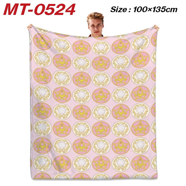 sailormoon  Anime flannel blanket air conditioner quilt double-sided printing 100x135cm MT-0524