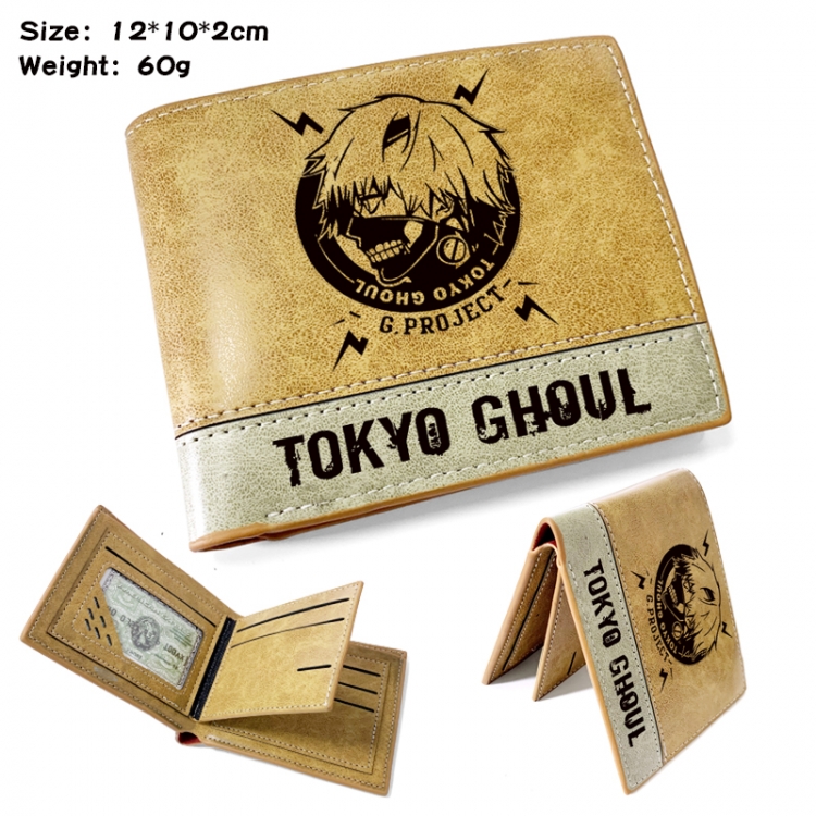 Tokyo Ghoul Anime high quality PU two fold embossed wallet 12X10X2CM 60G
