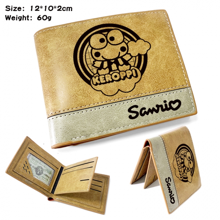 sanrio Anime high quality PU two fold embossed wallet 12X10X2CM 60G