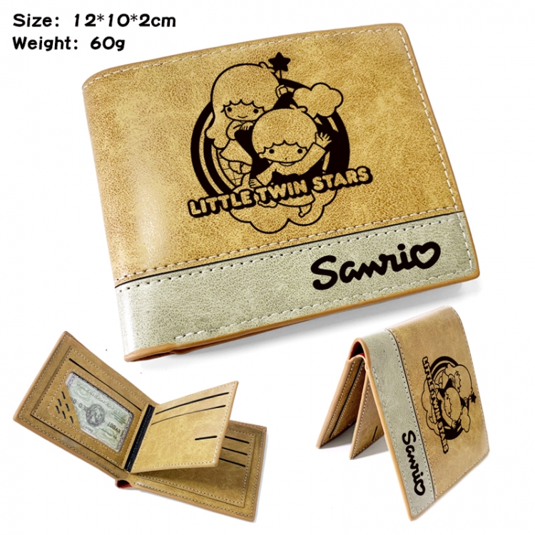 sanrio Anime high quality PU two fold embossed wallet 12X10X2CM 60G