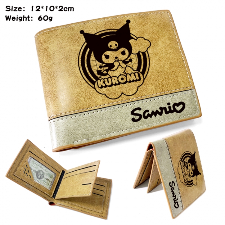 sanrio Anime high quality PU two fold embossed wallet 12X10X2CM 60G