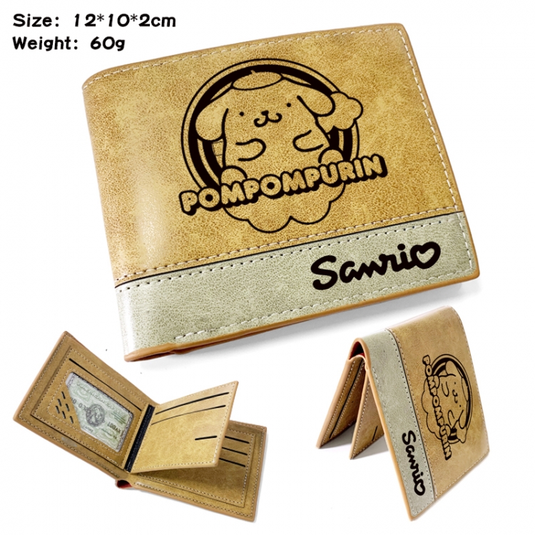 sanrio Anime high quality PU two fold embossed wallet 12X10X2CM 60G