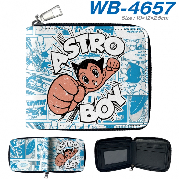 ASTROBOY Anime color short full zip folding wallet 10x12x2.5cm WB-4657A