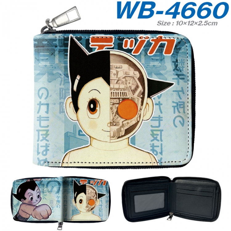 ASTROBOY Anime color short full zip folding wallet 10x12x2.5cm WB-4660A