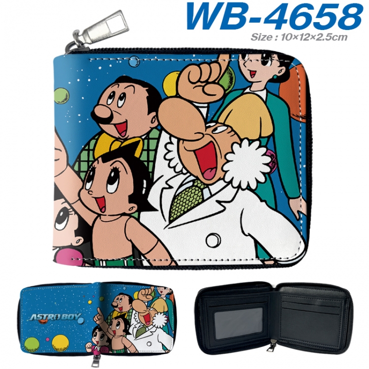 ASTROBOY Anime color short full zip folding wallet 10x12x2.5cm WB-4658A