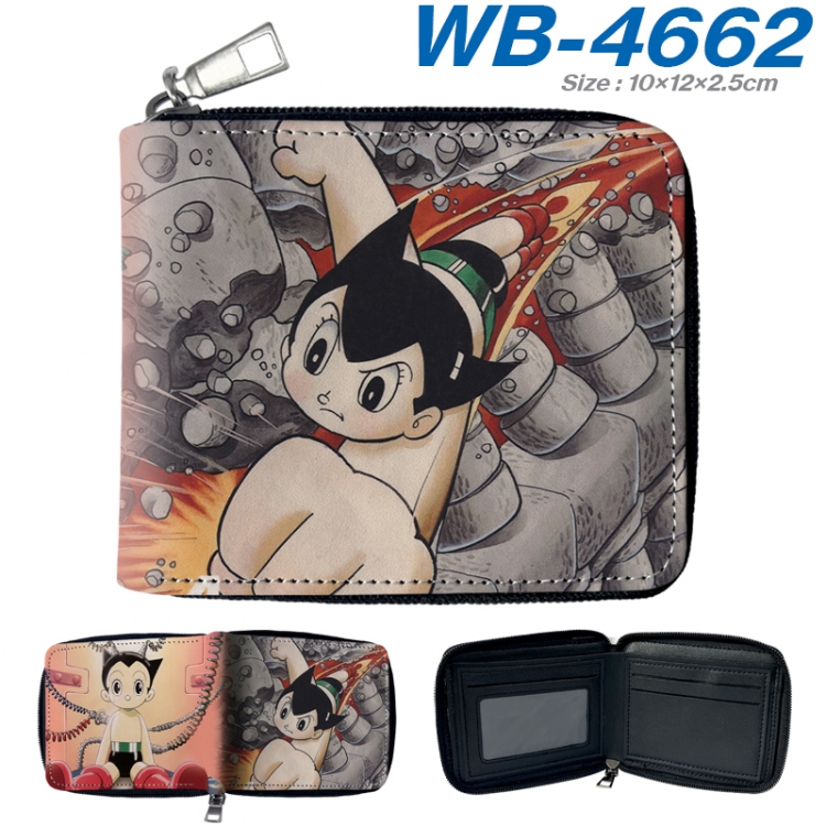 ASTROBOY Anime color short full zip folding wallet 10x12x2.5cm WB-4662A