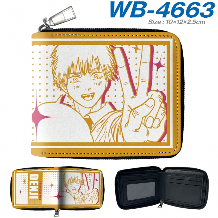 Chainsaw man Anime color short full zip folding wallet 10x12x2.5cm WB-4663A