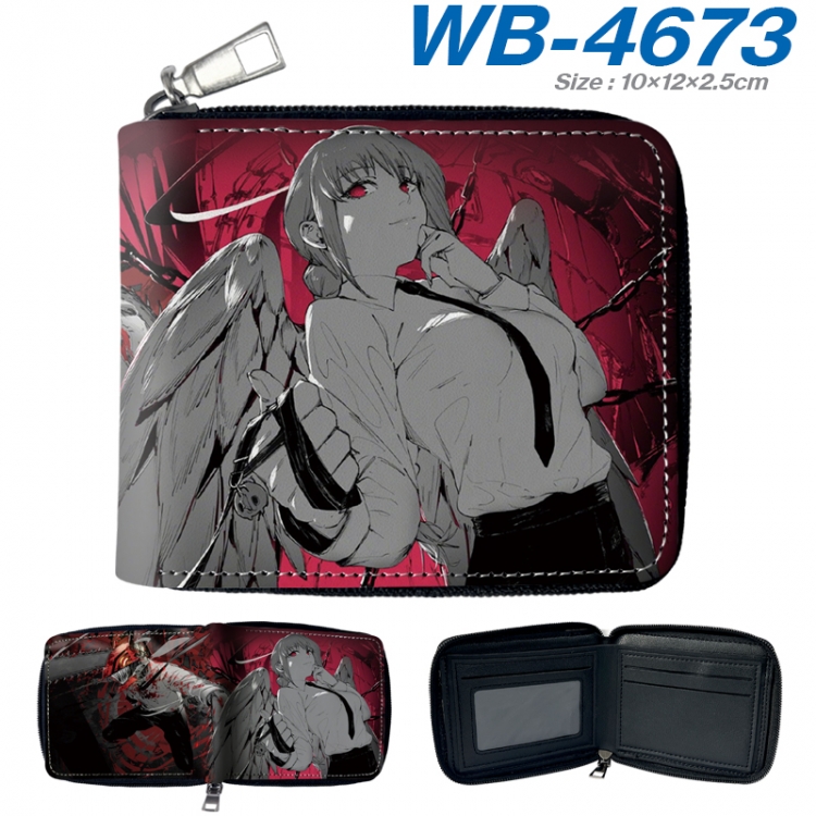 Chainsaw man Anime color short full zip folding wallet 10x12x2.5cm WB-4673A