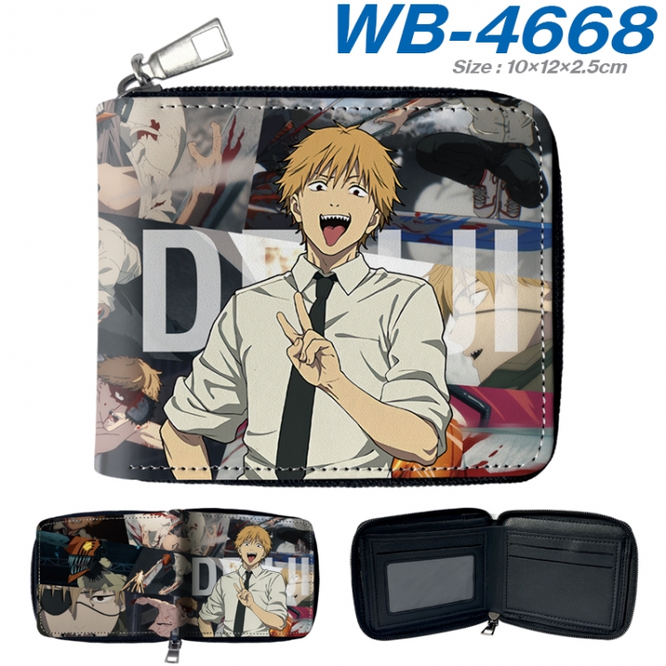 Chainsaw man Anime color short full zip folding wallet 10x12x2.5cm WB-4668A