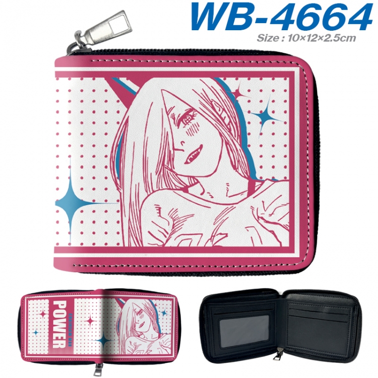 Chainsaw man Anime color short full zip folding wallet 10x12x2.5cm WB-4664A