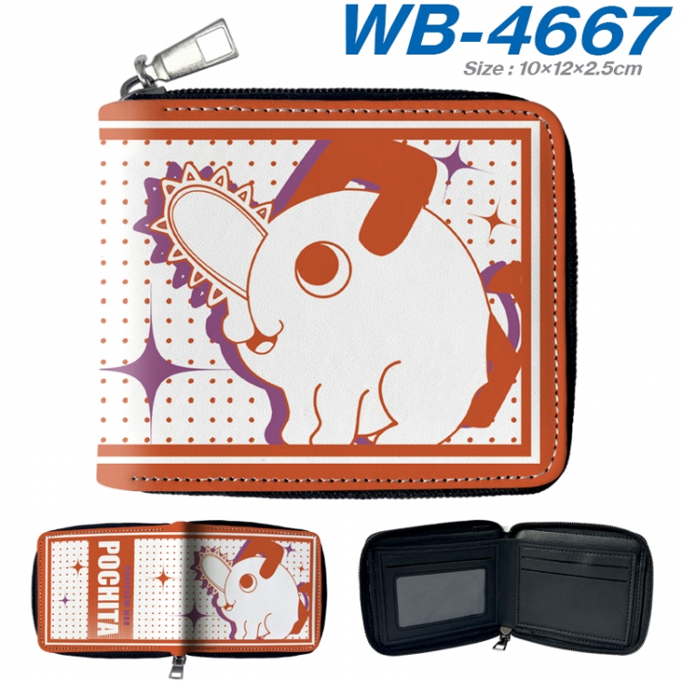 Chainsaw man Anime color short full zip folding wallet 10x12x2.5cm  WB-4667A