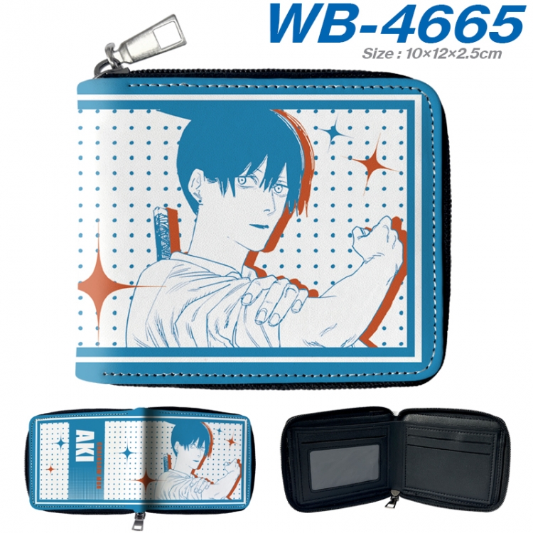 Chainsaw man Anime color short full zip folding wallet 10x12x2.5cm WB-4665A