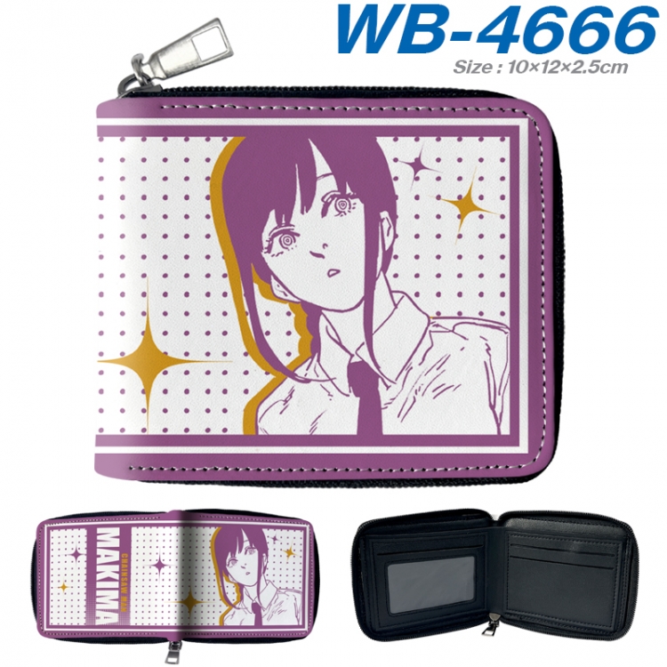 Chainsaw man Anime color short full zip folding wallet 10x12x2.5cm WB-4666A