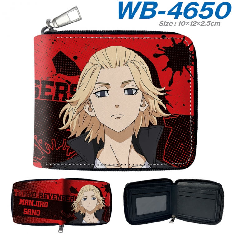 Tokyo Revengers Anime color short full zip folding wallet 10x12x2.5cm  WB-4650A