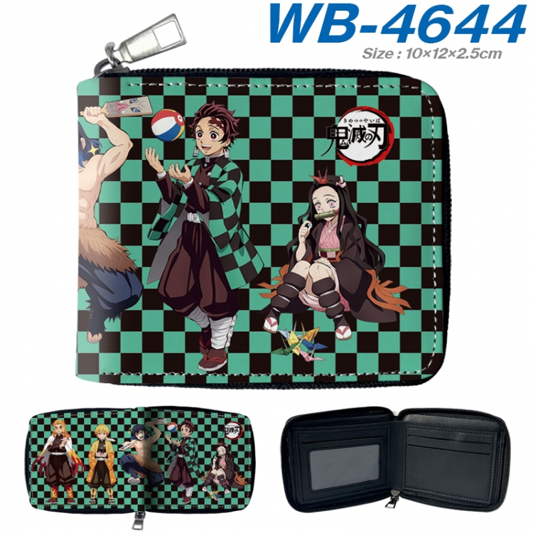 Demon Slayer Kimets Anime color short full zip folding wallet 10x12x2.5cm WB-4644A