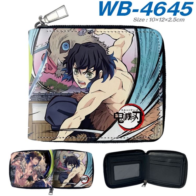 Demon Slayer Kimets Anime color short full zip folding wallet 10x12x2.5cm WB-4645A