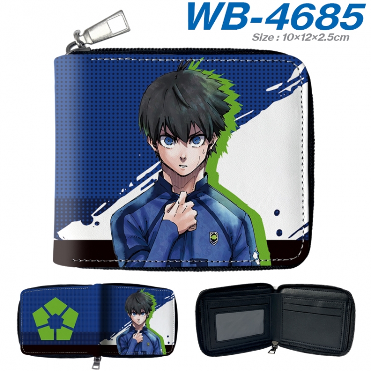 BLUE LOCK Anime color short full zip folding wallet 10x12x2.5cm WB-4685A