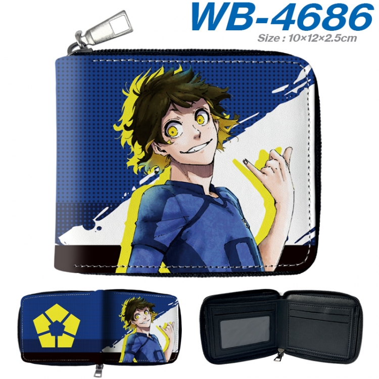 BLUE LOCK Anime color short full zip folding wallet 10x12x2.5cm WB-4686A