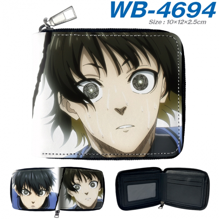 BLUE LOCK Anime color short full zip folding wallet 10x12x2.5cm WB-4694A