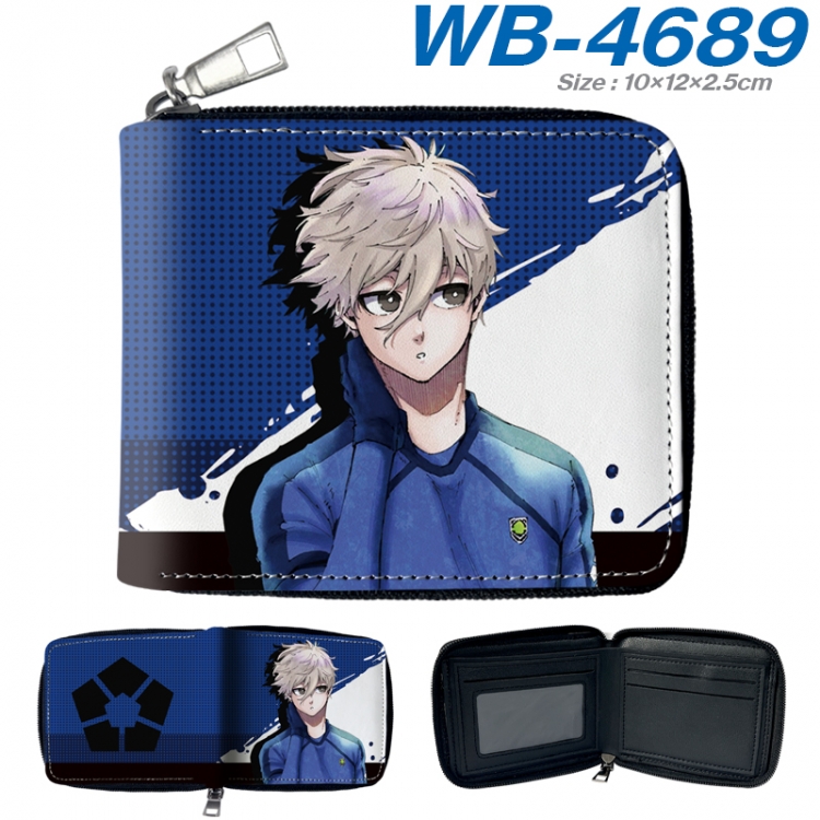 BLUE LOCK Anime color short full zip folding wallet 10x12x2.5cm WB-4689A