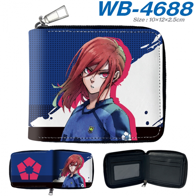 BLUE LOCK Anime color short full zip folding wallet 10x12x2.5cm WB-4688A