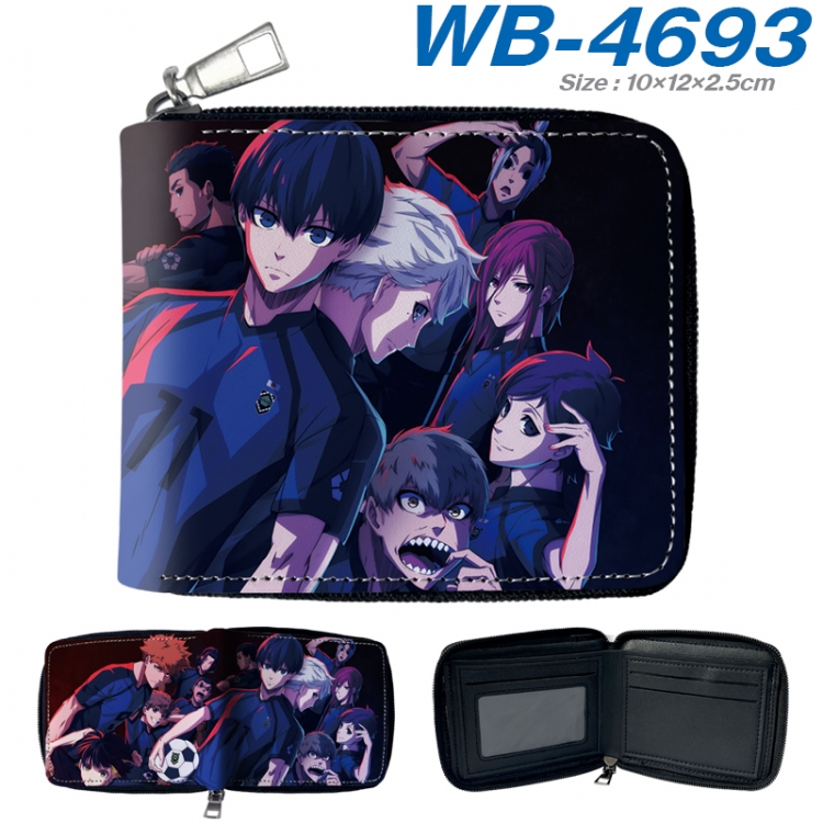 BLUE LOCK Anime color short full zip folding wallet 10x12x2.5cm WB-4693A