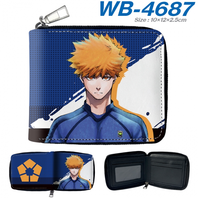 BLUE LOCK Anime color short full zip folding wallet 10x12x2.5cm WB-4687A