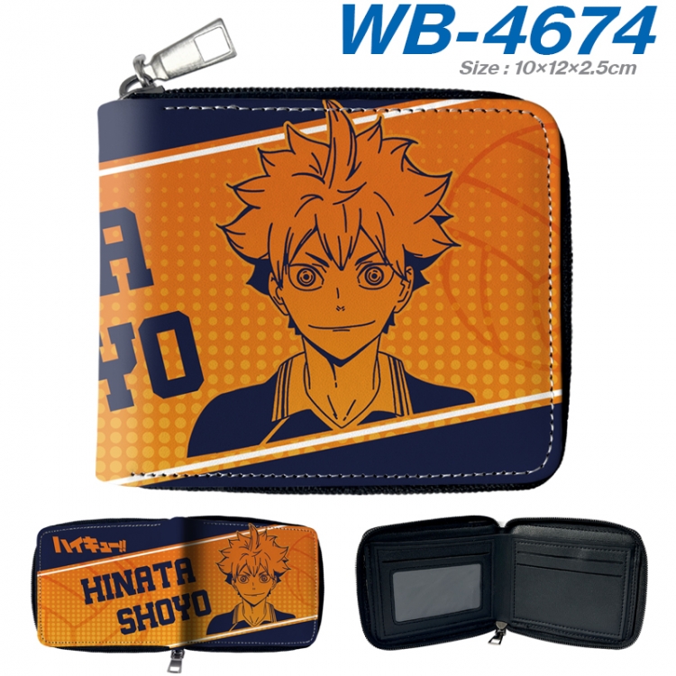 Haikyuu!! Anime color short full zip folding wallet 10x12x2.5cm WB-4674A