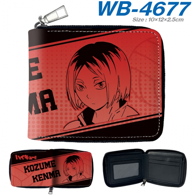 Haikyuu!! Anime color short full zip folding wallet 10x12x2.5cm WB-4677A