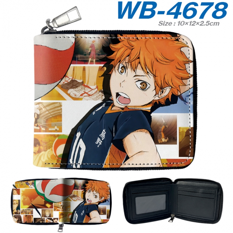 Haikyuu!! Anime color short full zip folding wallet 10x12x2.5cm WB-4678A