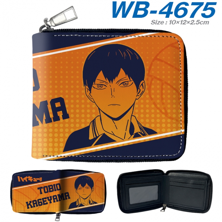 Haikyuu!! Anime color short full zip folding wallet 10x12x2.5cm WB-4675A