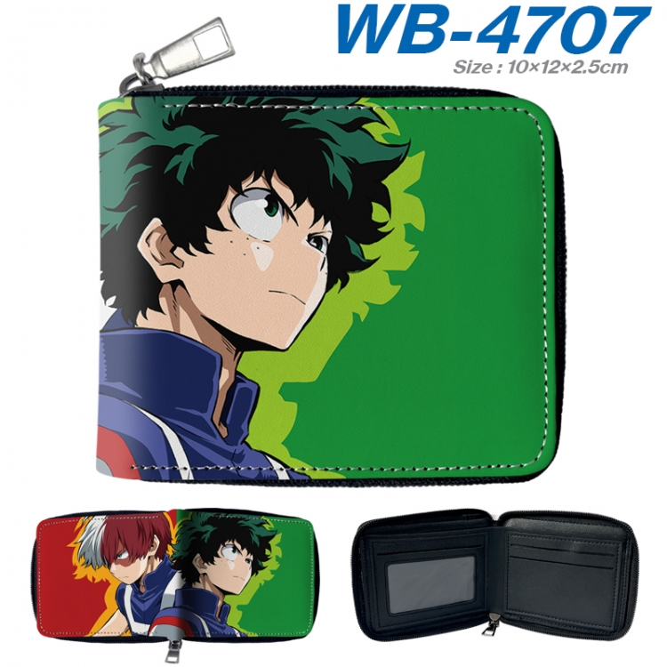 My Hero Academia Anime color short full zip folding wallet 10x12x2.5cm WB-4707A