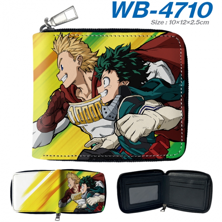 My Hero Academia Anime color short full zip folding wallet 10x12x2.5cm WB-4710A