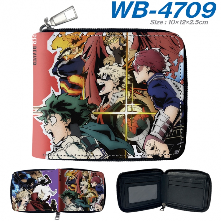 My Hero Academia Anime color short full zip folding wallet 10x12x2.5cm WB-4709A