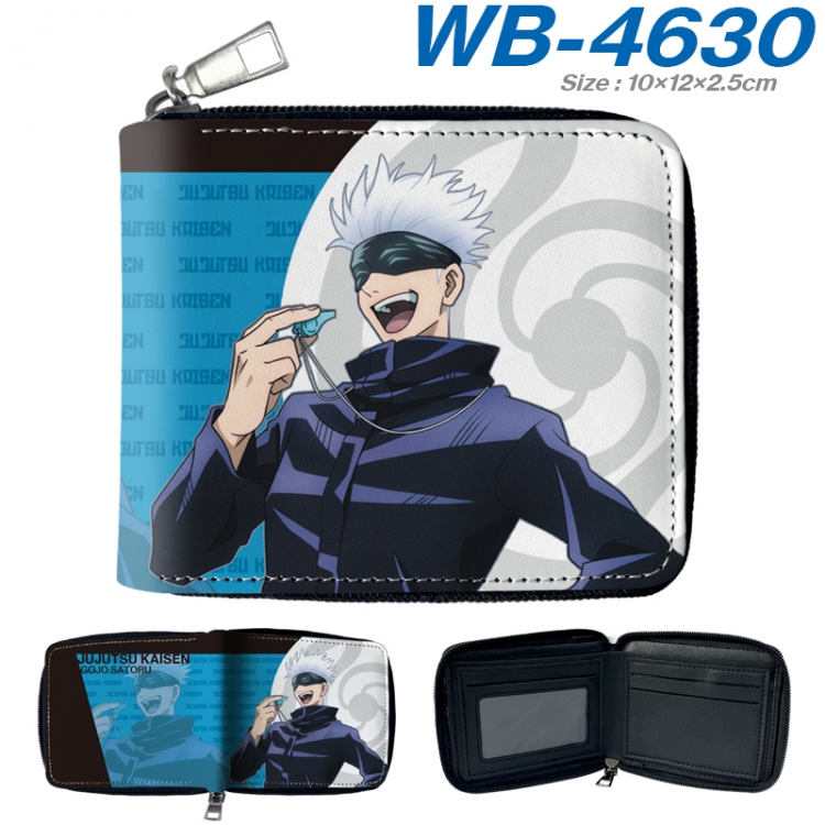 Jujutsu Kaisen Anime color short full zip folding wallet 10x12x2.5cm WB-4630A