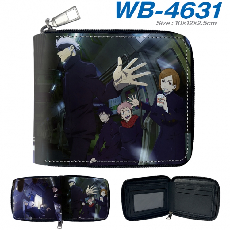 Jujutsu Kaisen Anime color short full zip folding wallet 10x12x2.5cm WB-4631A