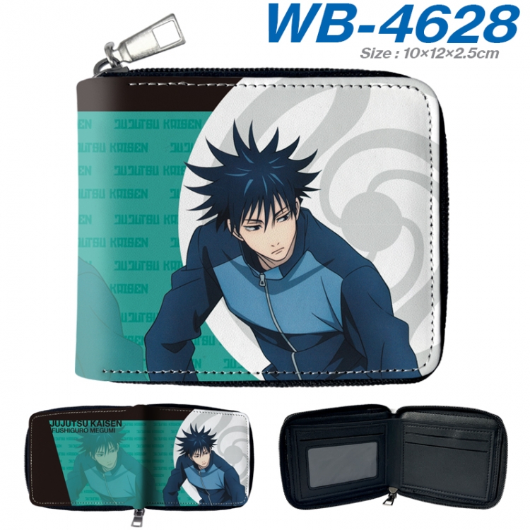 Jujutsu Kaisen Anime color short full zip folding wallet 10x12x2.5cm WB-4628A