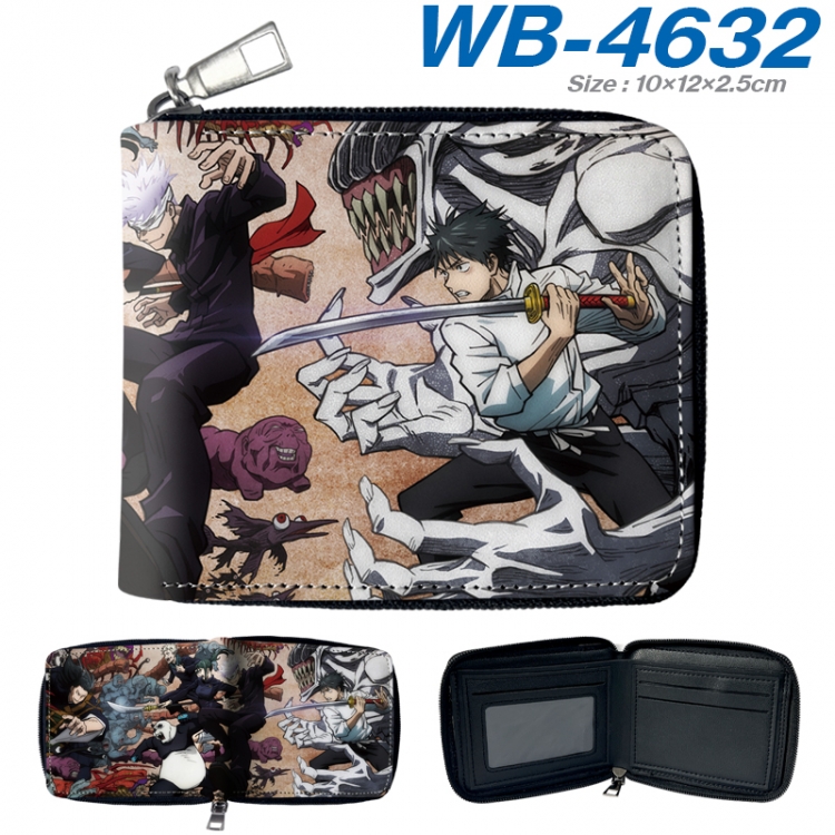 Jujutsu Kaisen Anime color short full zip folding wallet 10x12x2.5cm WB-4632A